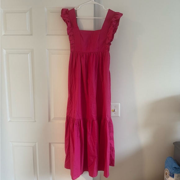 Pink Ruffle Maxi Dress - Picture 2 of 3